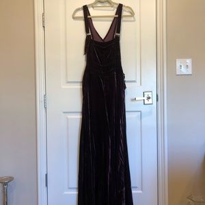 Free People Velvet Wide Leg Overalls M